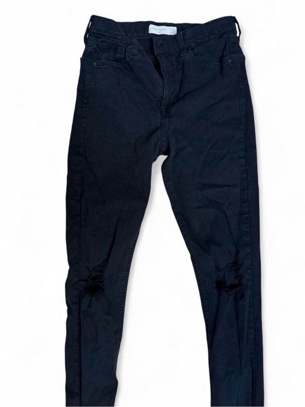 Topshop Jamie Women’s  Black Skinny Jeans with Knee Rips